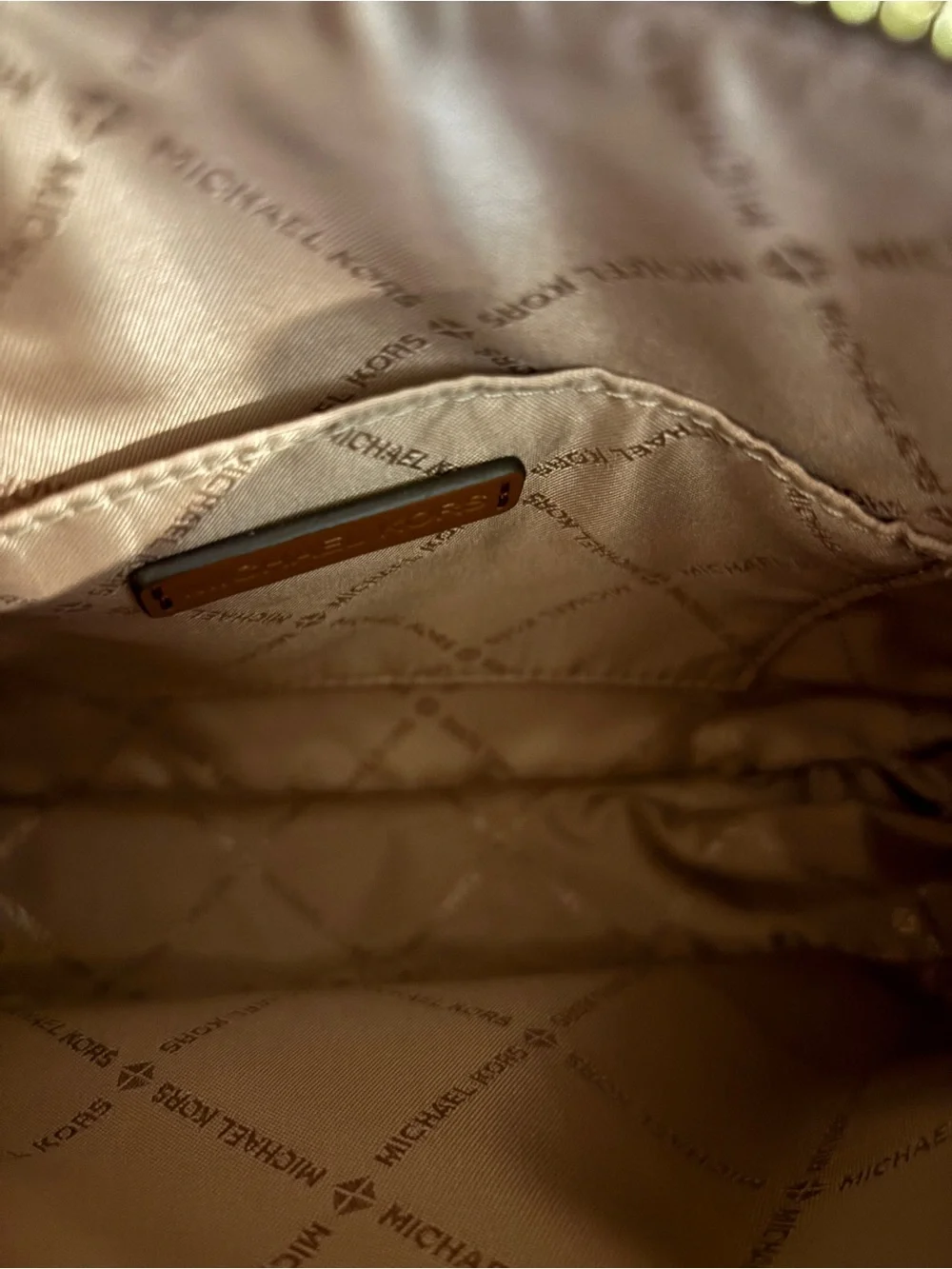 Michael Kors Brown Logo Dome Crossbody with Tan Trim - Picture 4 of 6